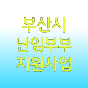 부산시 난임부부 지원사업