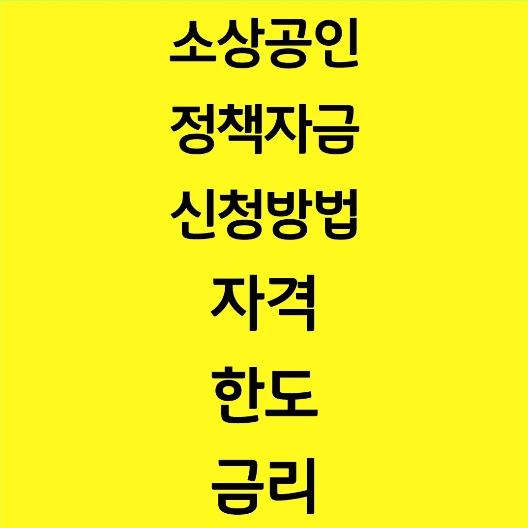 소상공인 정책자금