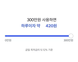 300만원에 하루이자 420원