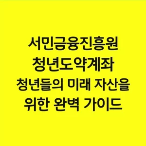 서민금융진흥원 청년도약계좌 청년들의 미래 자산을 위한 완벽 가이드