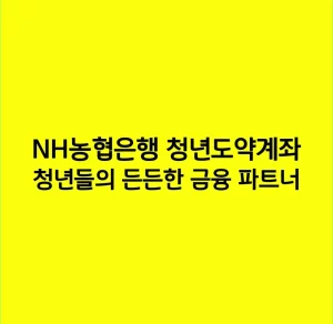 NH농협은행 청년도약계좌 청년들의 든든한 금융 파트너