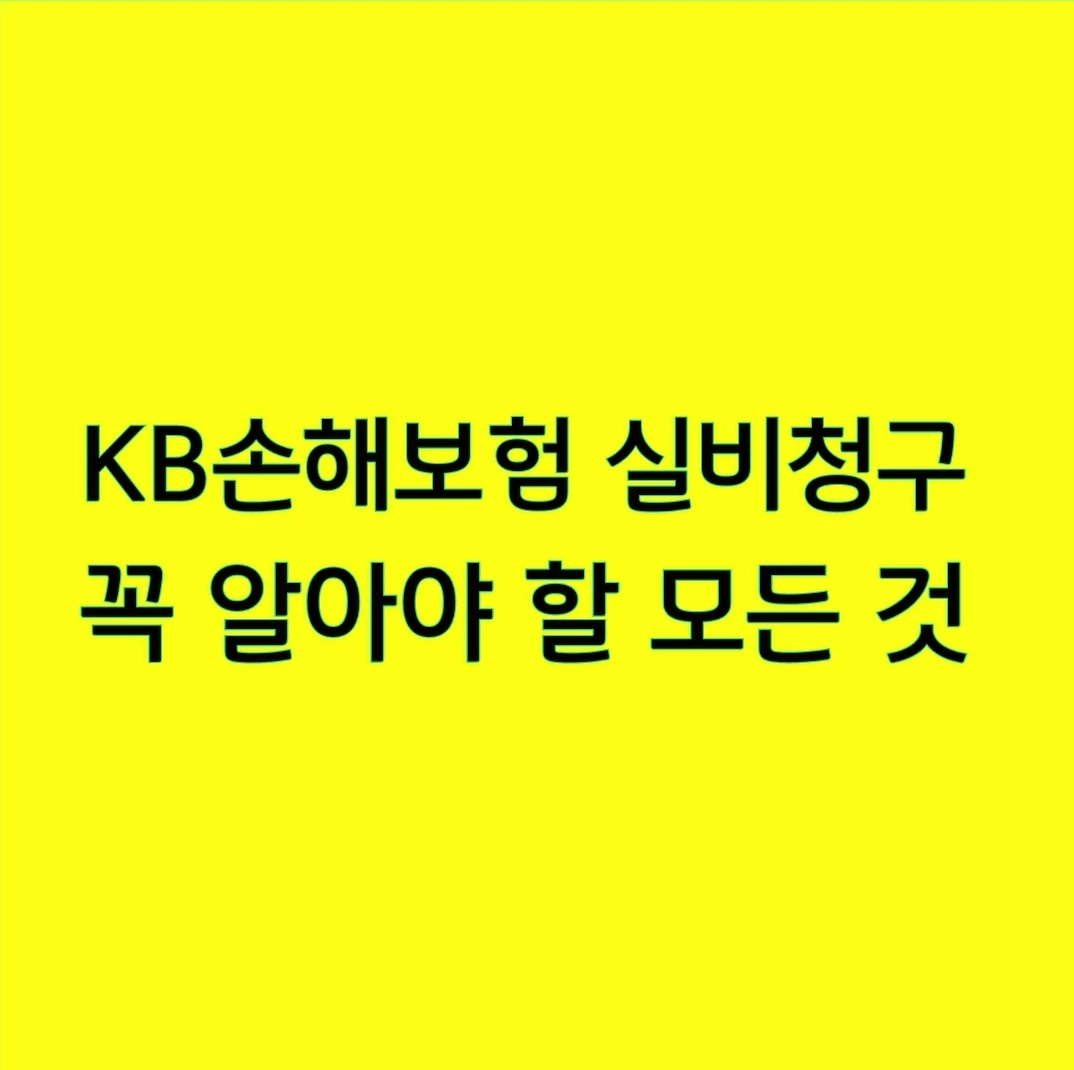 KB손해보험 실비청구 꼭 알아야 할 모든 것