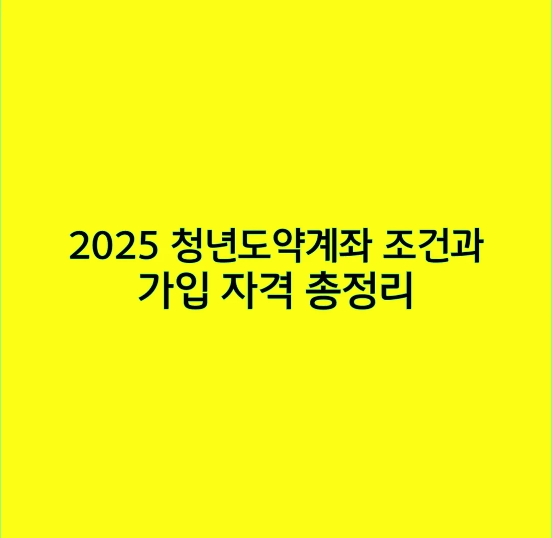 2025 청년도약계좌 조건과 가입 자격 총정리